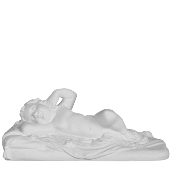 Lying Cherub Marble Statue